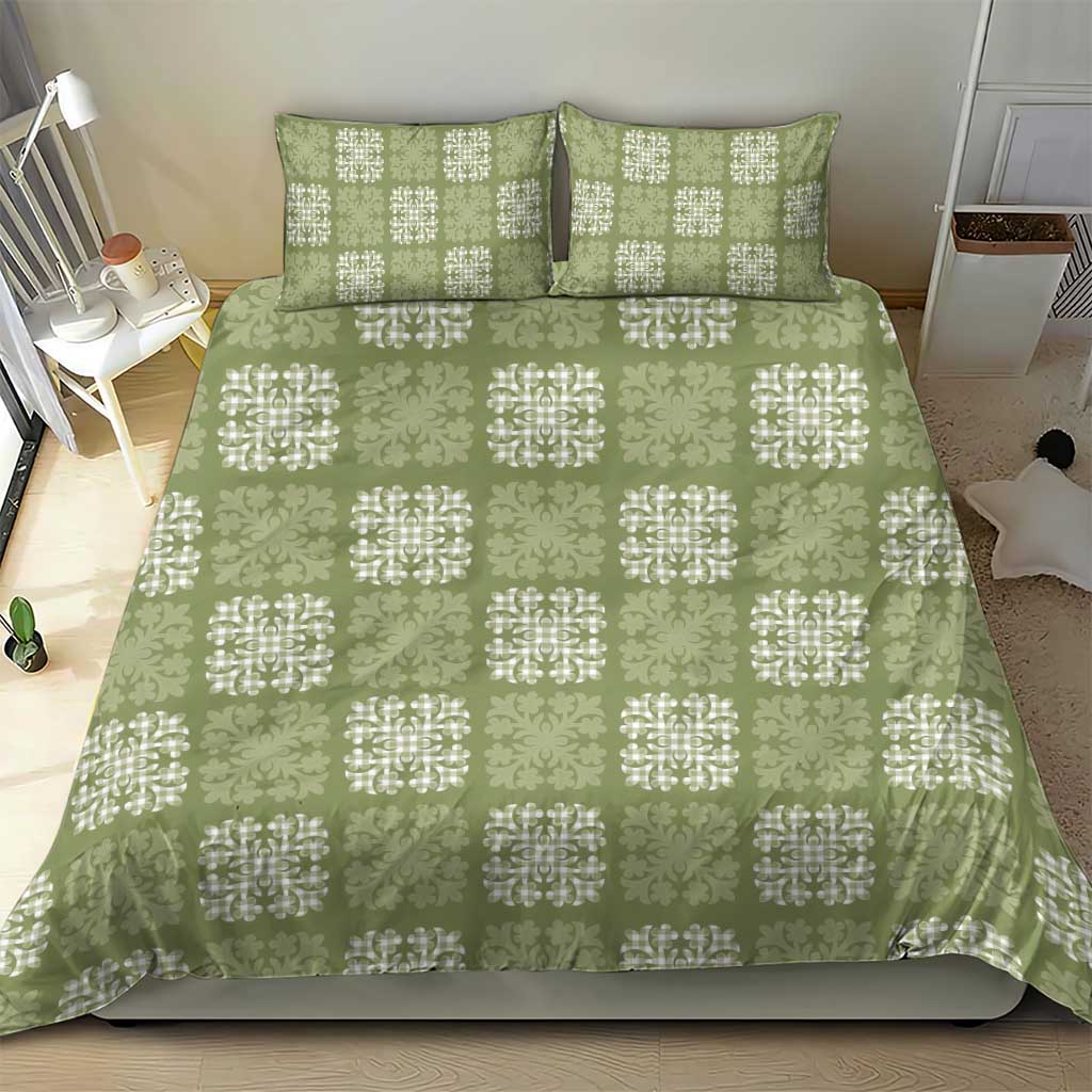 Vesuvian Green Palaka Quilt Hawaii Bedding Set Traditional Hawaii-plaid Pattern LT14 - Polynesian Pride