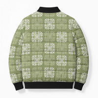 Vesuvian Green Palaka Quilt Hawaii Bomber Puffer Jacket Traditional Hawaii-plaid Pattern LT14 - Polynesian Pride