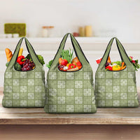 Vesuvian Green Palaka Quilt Hawaii Grocery Bag Traditional Hawaii-plaid Pattern LT14 3-pack One Size Vesuvian Green - Polynesian Pride