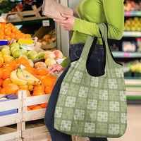 Vesuvian Green Palaka Quilt Hawaii Grocery Bag Traditional Hawaii-plaid Pattern LT14 - Polynesian Pride