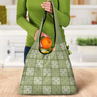 Vesuvian Green Palaka Quilt Hawaii Grocery Bag Traditional Hawaii-plaid Pattern LT14 - Polynesian Pride