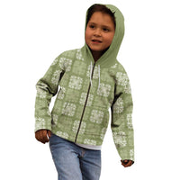 Vesuvian Green Palaka Quilt Hawaii Kid Hoodie Traditional Hawaii-plaid Pattern LT14 - Polynesian Pride