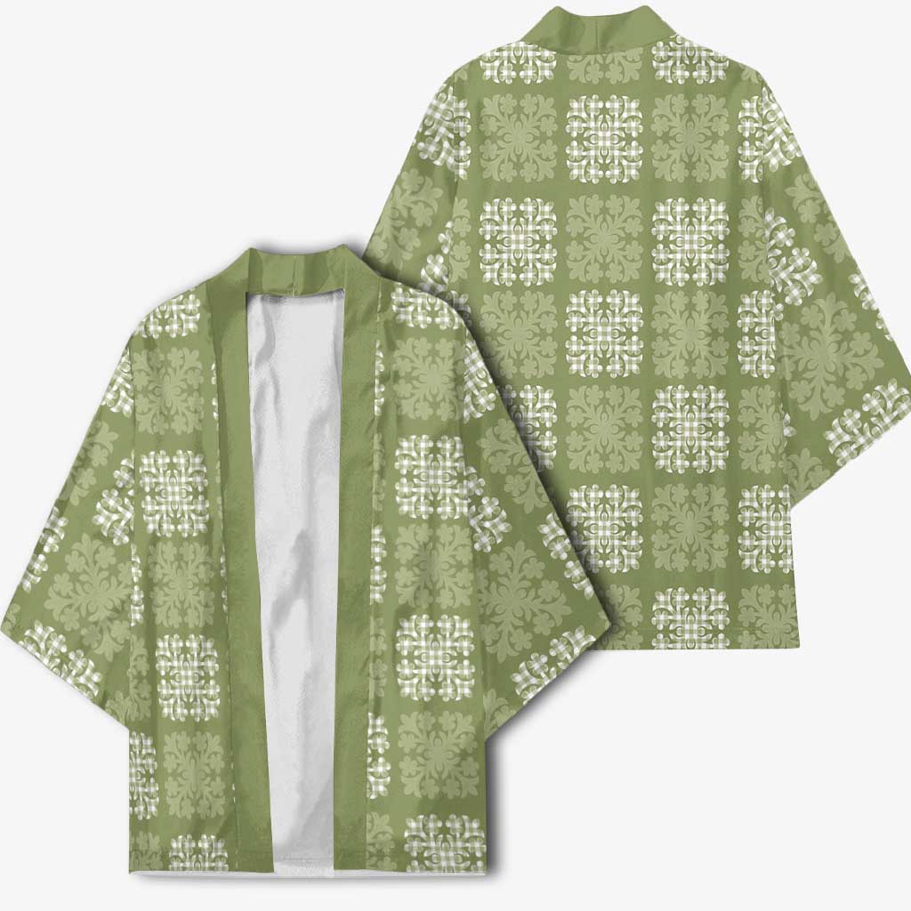 Vesuvian Green Palaka Quilt Hawaii Kimono Traditional Hawaii-plaid Pattern LT14 - Polynesian Pride