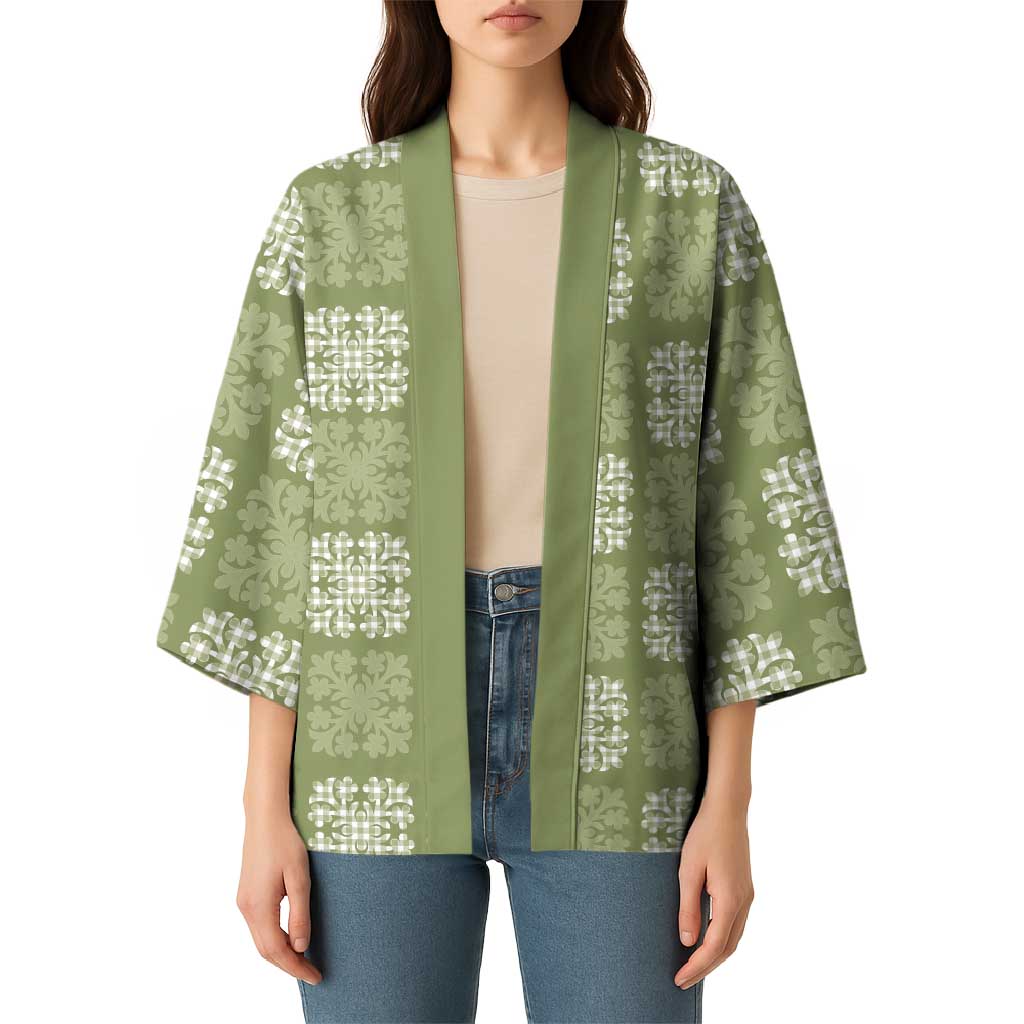 Vesuvian Green Palaka Quilt Hawaii Kimono Traditional Hawaii-plaid Pattern LT14 - Polynesian Pride