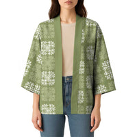 Vesuvian Green Palaka Quilt Hawaii Kimono Traditional Hawaii-plaid Pattern LT14 - Polynesian Pride