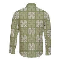 Vesuvian Green Palaka Quilt Hawaii Long Sleeve Button Shirt Traditional Hawaii-plaid Pattern LT14 - Polynesian Pride