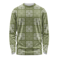 Vesuvian Green Palaka Quilt Hawaii Long Sleeve Shirt Traditional Hawaii-plaid Pattern LT14 Unisex Vesuvian Green - Polynesian Pride