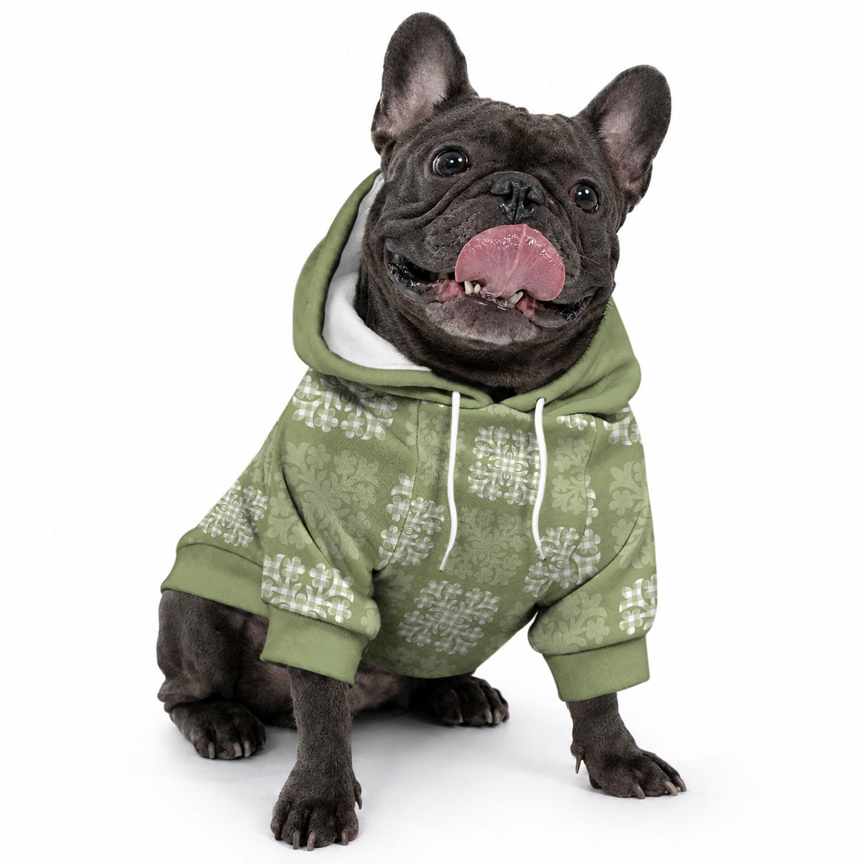 Vesuvian Green Palaka Quilt Hawaii Pet Hoodie Traditional Hawaii-plaid Pattern LT14 - Polynesian Pride