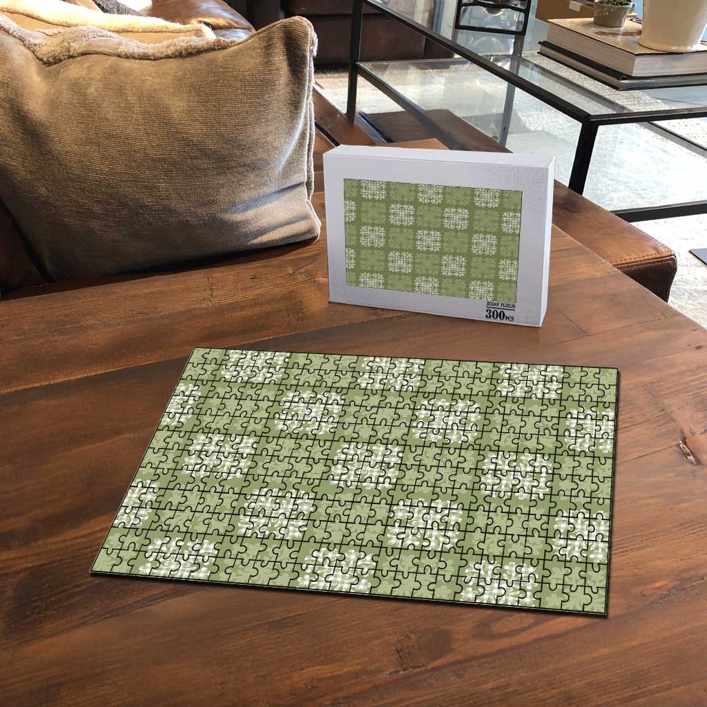 Vesuvian Green Palaka Quilt Hawaii Puzzle Traditional Hawaii-plaid Pattern LT14 - Polynesian Pride