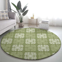 Vesuvian Green Palaka Quilt Hawaii Round Carpet Traditional Hawaii-plaid Pattern LT14 - Polynesian Pride