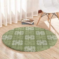 Vesuvian Green Palaka Quilt Hawaii Round Carpet Traditional Hawaii-plaid Pattern LT14 - Polynesian Pride