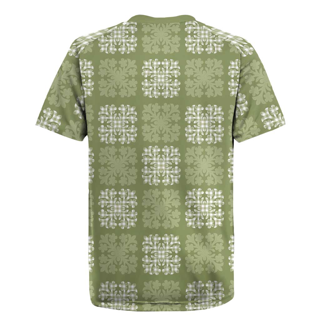 Vesuvian Green Palaka Quilt Hawaii Rugby Jersey Traditional Hawaii-plaid Pattern LT14 - Polynesian Pride