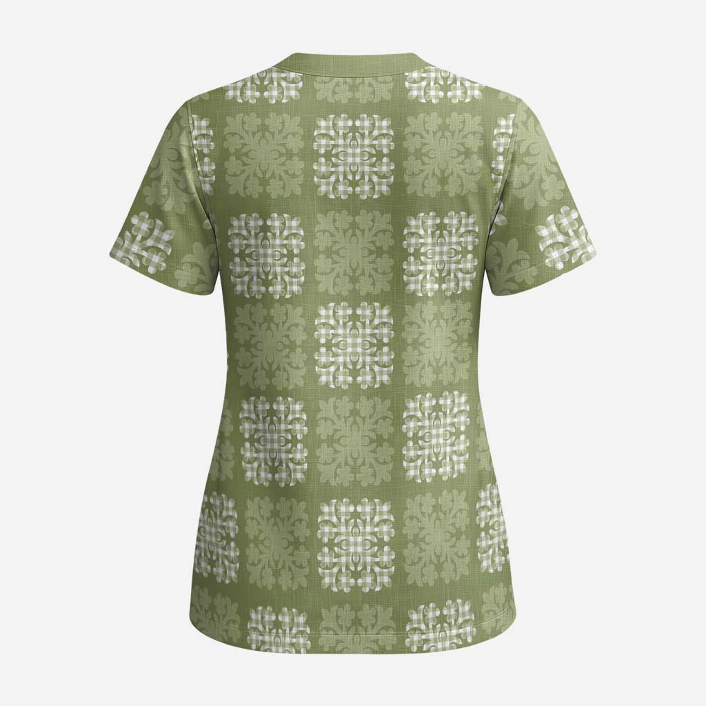 Vesuvian Green Palaka Quilt Hawaii Scrub Top Traditional Hawaii-plaid Pattern LT14 - Polynesian Pride