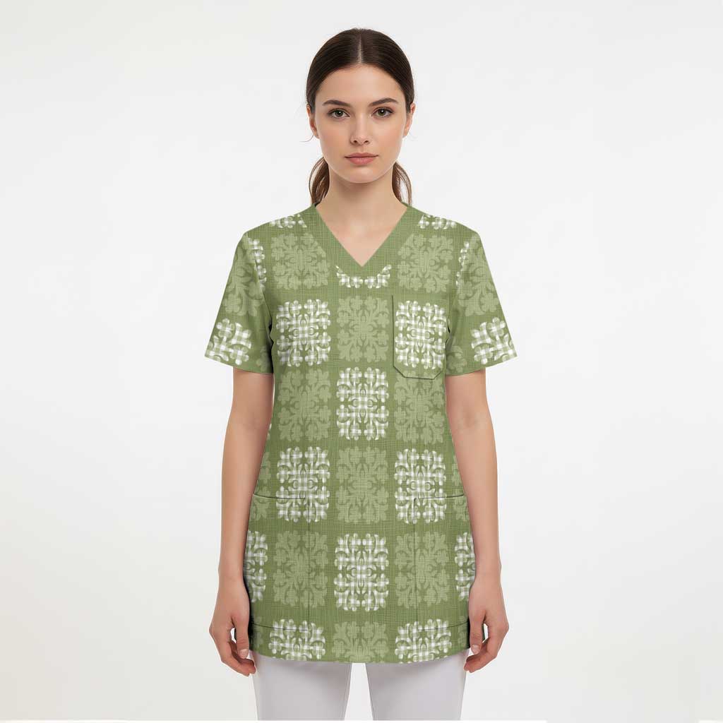 Vesuvian Green Palaka Quilt Hawaii Scrub Top Traditional Hawaii-plaid Pattern LT14 - Polynesian Pride