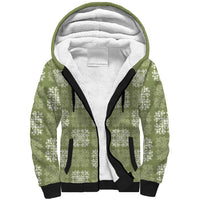 Vesuvian Green Palaka Quilt Hawaii Sherpa Hoodie Traditional Hawaii-plaid Pattern LT14 Unisex Vesuvian Green - Polynesian Pride