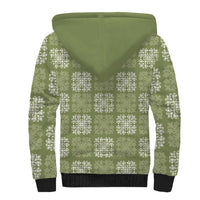 Vesuvian Green Palaka Quilt Hawaii Sherpa Hoodie Traditional Hawaii-plaid Pattern LT14 - Polynesian Pride