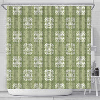 Vesuvian Green Palaka Quilt Hawaii Shower Curtain Traditional Hawaii-plaid Pattern LT14 - Polynesian Pride