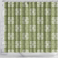 Vesuvian Green Palaka Quilt Hawaii Shower Curtain Traditional Hawaii-plaid Pattern LT14 - Polynesian Pride