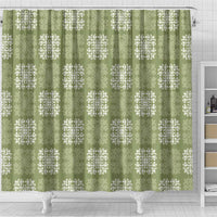 Vesuvian Green Palaka Quilt Hawaii Shower Curtain Traditional Hawaii-plaid Pattern LT14 - Polynesian Pride