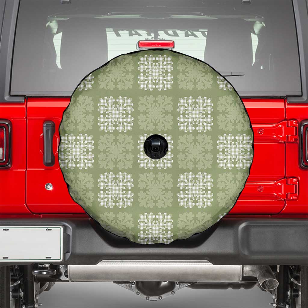 Vesuvian Green Palaka Quilt Hawaii Spare Tire Cover Traditional Hawaii-plaid Pattern LT14 - Polynesian Pride