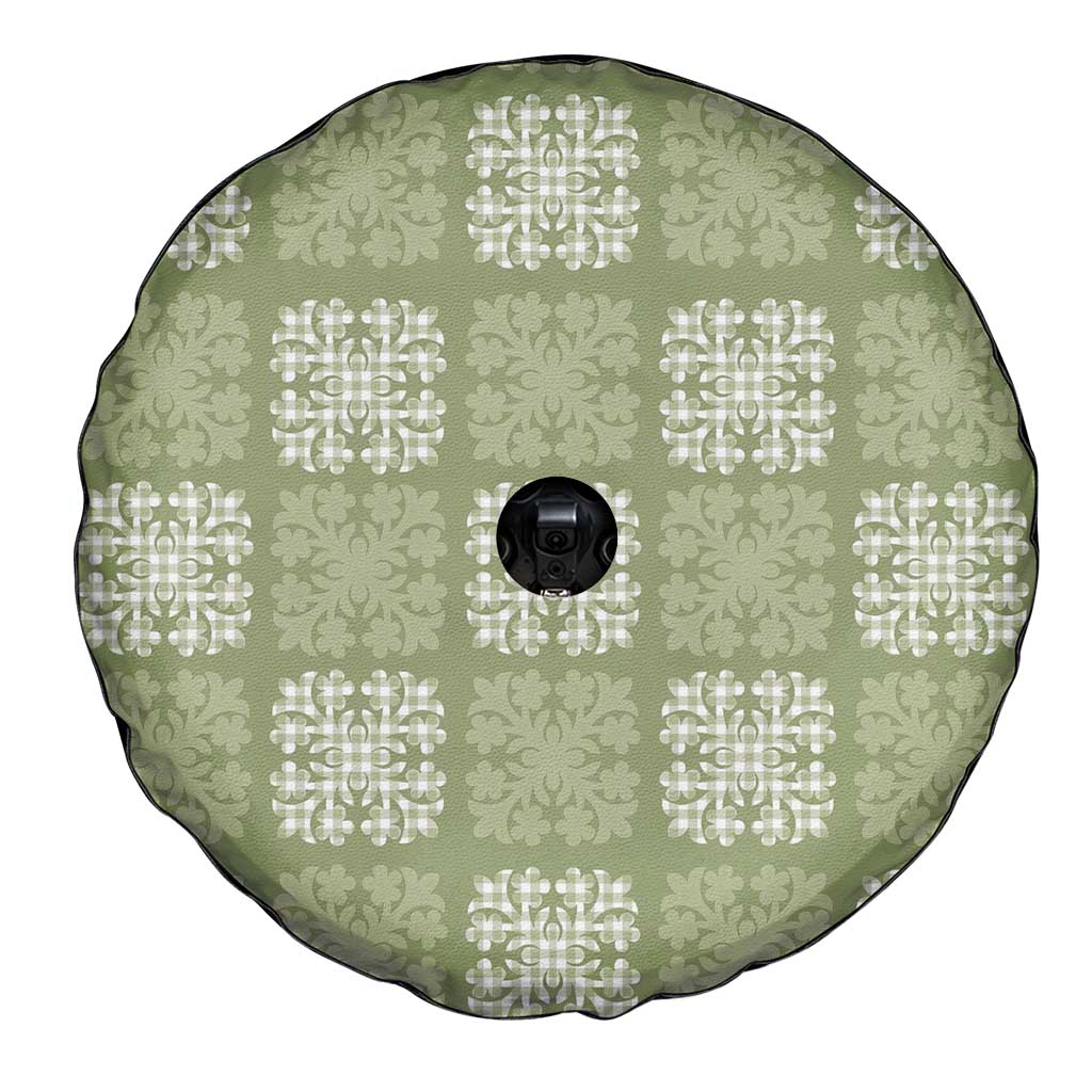 Vesuvian Green Palaka Quilt Hawaii Spare Tire Cover Traditional Hawaii-plaid Pattern LT14 - Polynesian Pride
