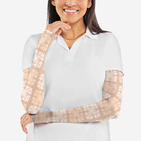 Beige Palaka Quilt Hawaii Arm Sleeves Traditional Hawaii-plaid Pattern LT14 - Polynesian Pride