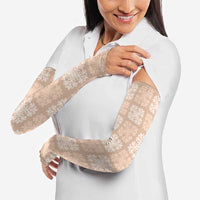 Beige Palaka Quilt Hawaii Arm Sleeves Traditional Hawaii-plaid Pattern LT14 - Polynesian Pride