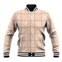 Beige Palaka Quilt Hawaii Baseball Jacket Traditional Hawaii-plaid Pattern LT14 Unisex Beige - Polynesian Pride