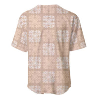 Beige Palaka Quilt Hawaii Baseball Jersey Traditional Hawaii-plaid Pattern LT14 - Polynesian Pride