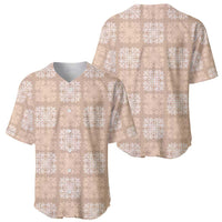 Beige Palaka Quilt Hawaii Baseball Jersey Traditional Hawaii-plaid Pattern LT14 - Polynesian Pride