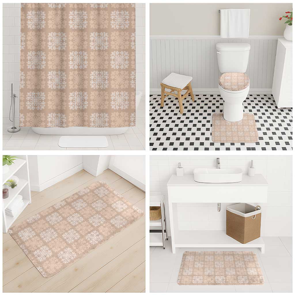Beige Palaka Quilt Hawaii Bathroom Set Traditional Hawaii-plaid Pattern LT14 - Polynesian Pride