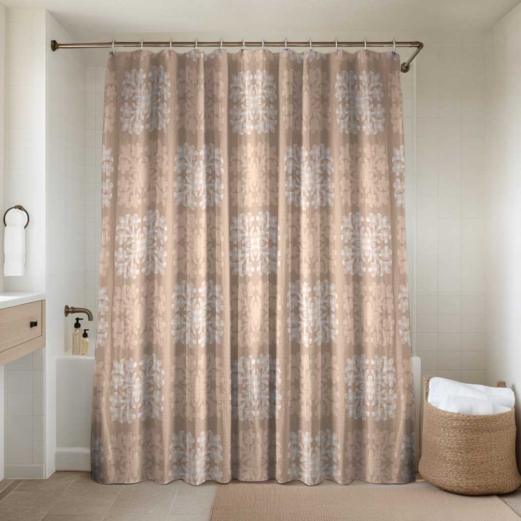 Beige Palaka Quilt Hawaii Bathroom Set Traditional Hawaii-plaid Pattern LT14 Shower Curtain Only Beige - Polynesian Pride