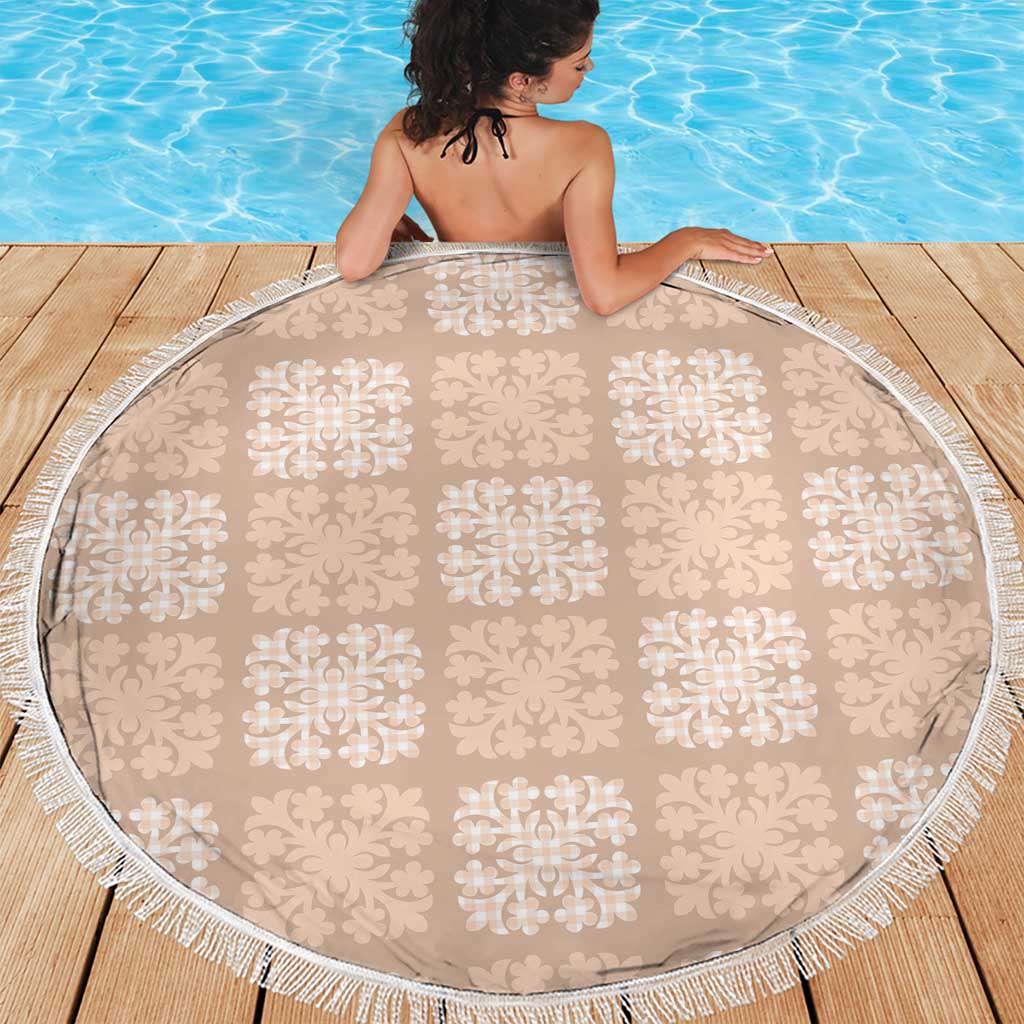 Beige Palaka Quilt Hawaii Beach Blanket Traditional Hawaii-plaid Pattern LT14 - Polynesian Pride