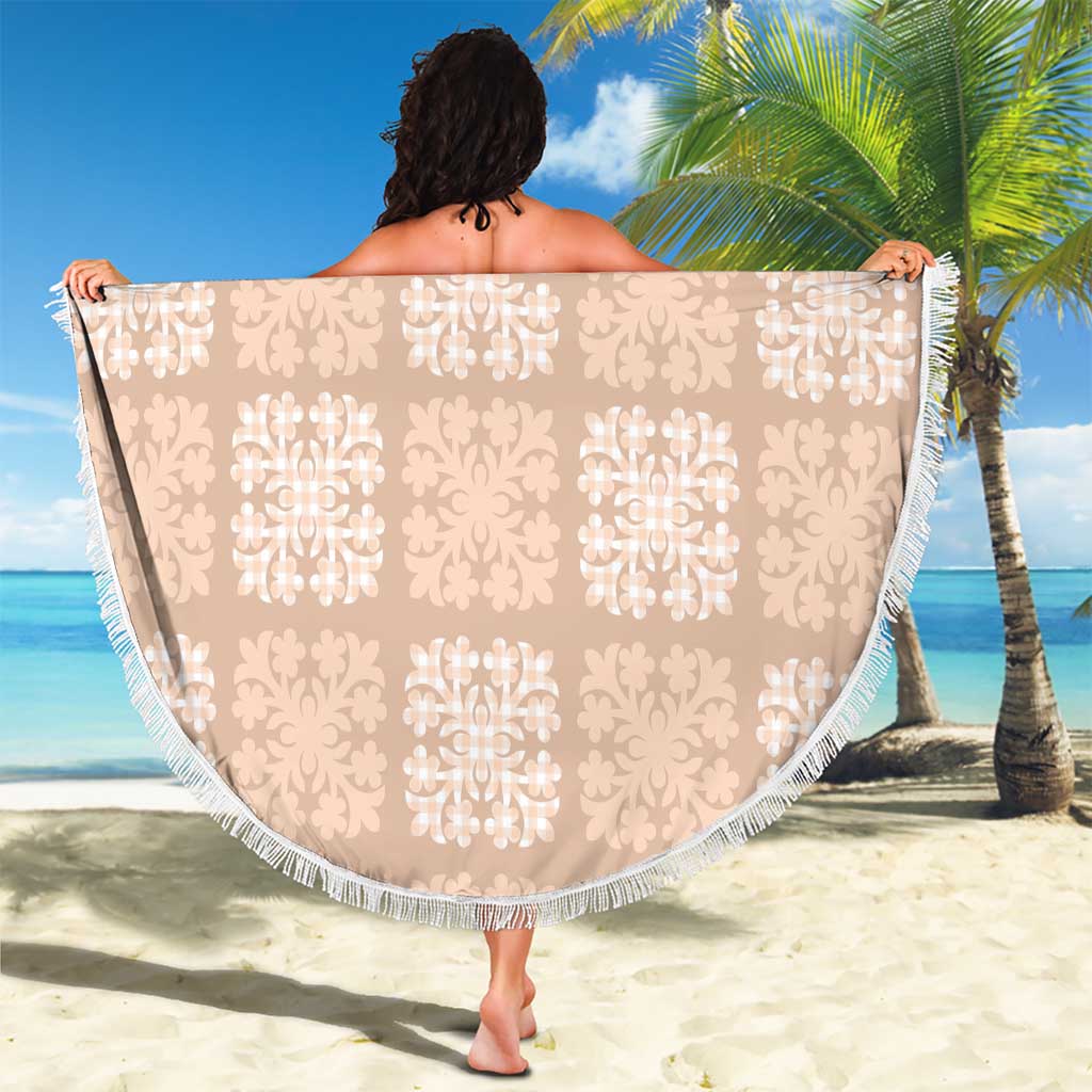 Beige Palaka Quilt Hawaii Beach Blanket Traditional Hawaii-plaid Pattern LT14 - Polynesian Pride