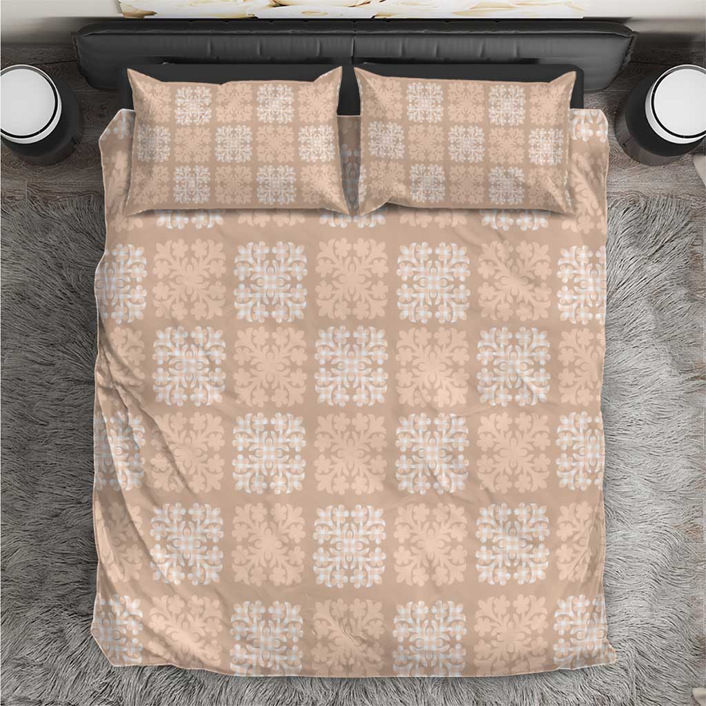 Beige Palaka Quilt Hawaii Bedding Set Traditional Hawaii-plaid Pattern LT14 Beige - Polynesian Pride