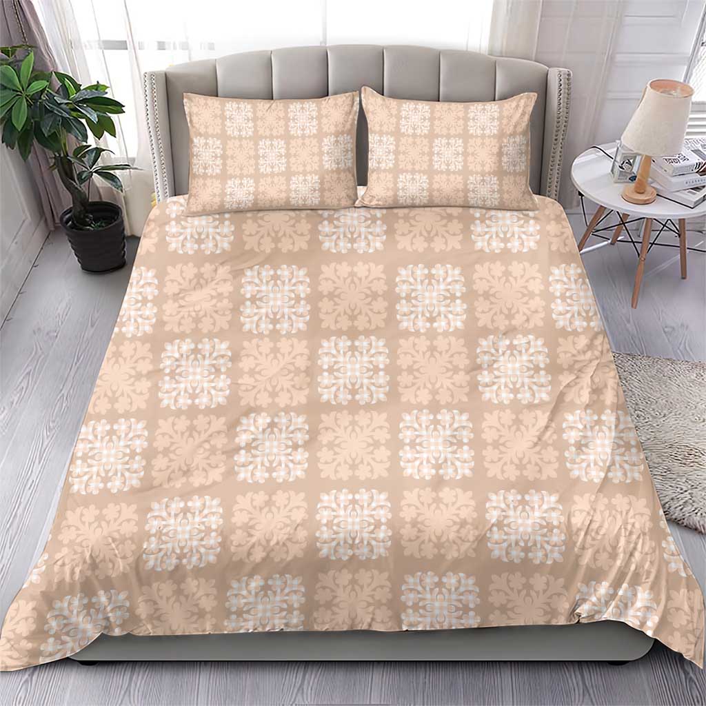 Beige Palaka Quilt Hawaii Bedding Set Traditional Hawaii-plaid Pattern LT14 - Polynesian Pride