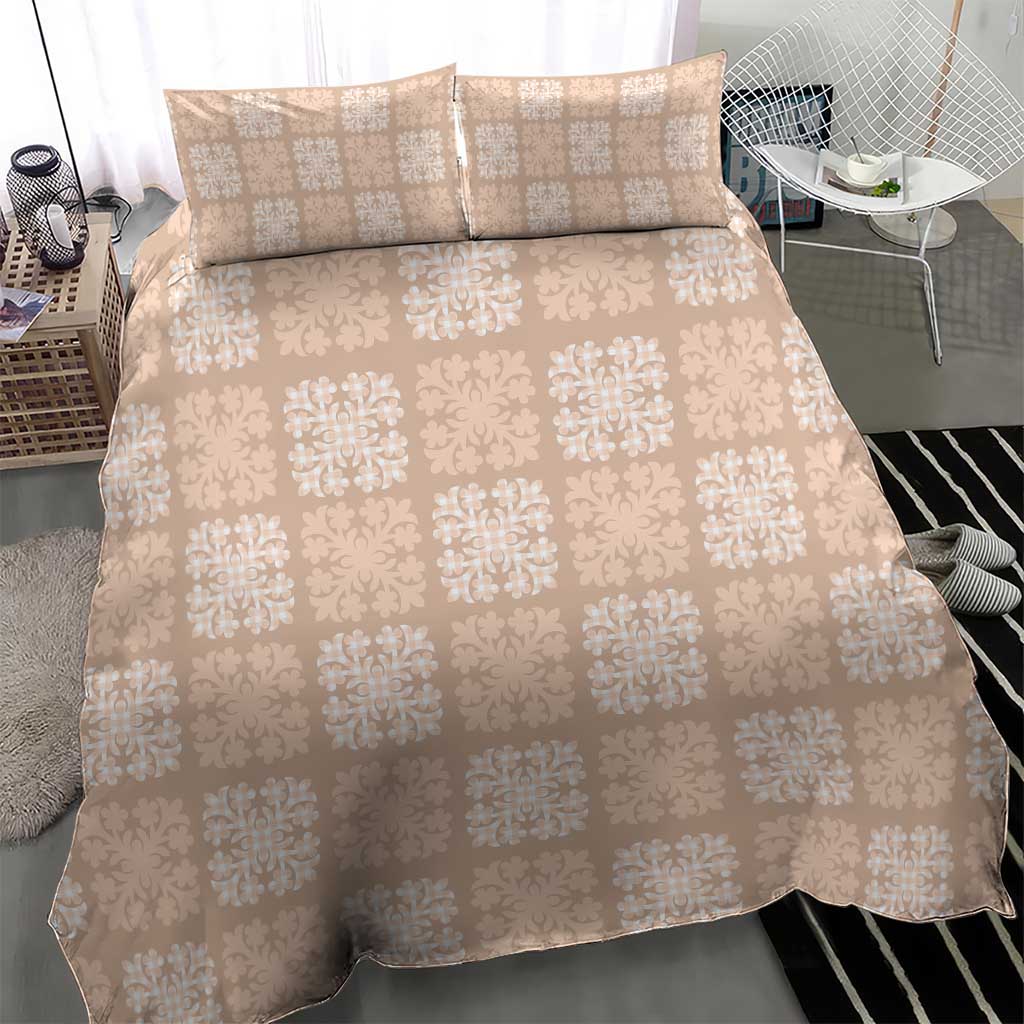 Beige Palaka Quilt Hawaii Bedding Set Traditional Hawaii-plaid Pattern LT14 - Polynesian Pride