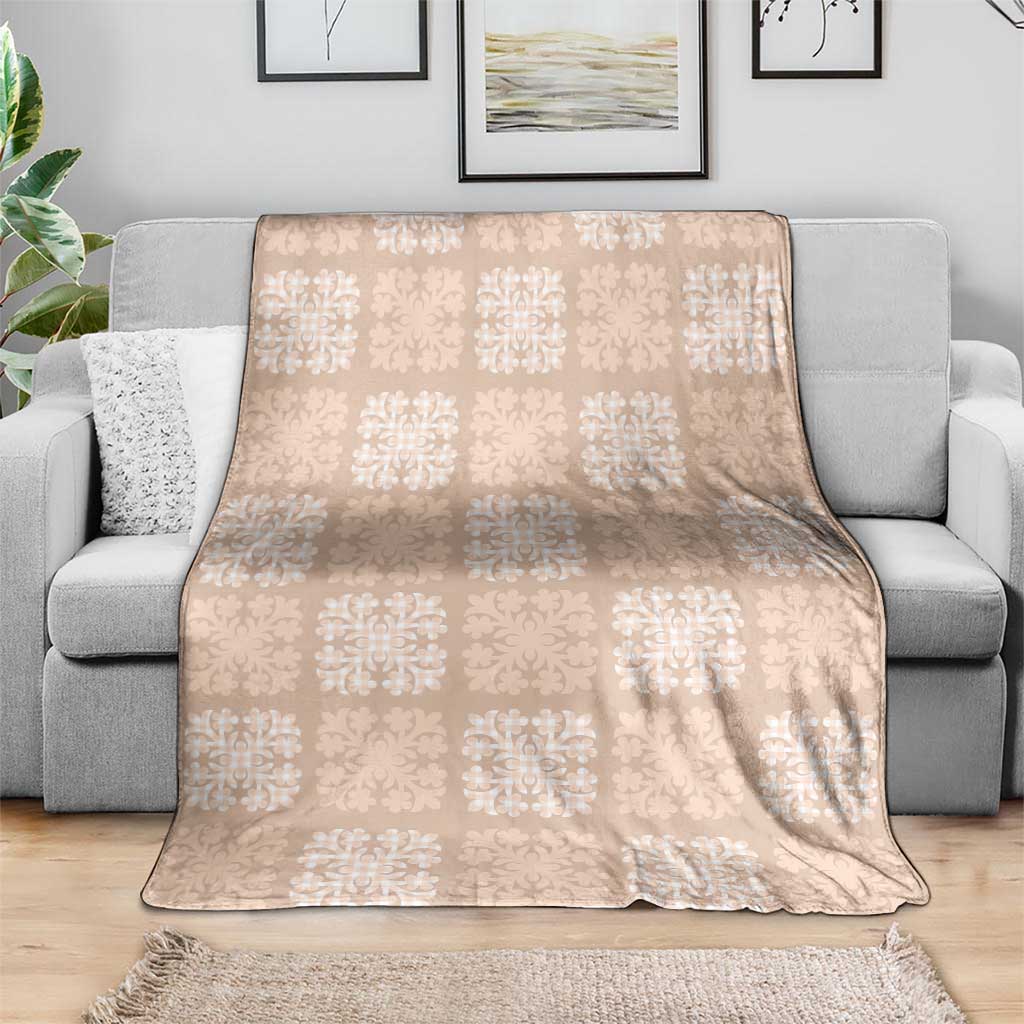Beige Palaka Quilt Hawaii Blanket Traditional Hawaii-plaid Pattern LT14 - Polynesian Pride