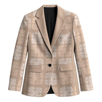 Beige Palaka Quilt Hawaii Blazer Traditional Hawaii-plaid Pattern LT14 Unisex Beige - Polynesian Pride