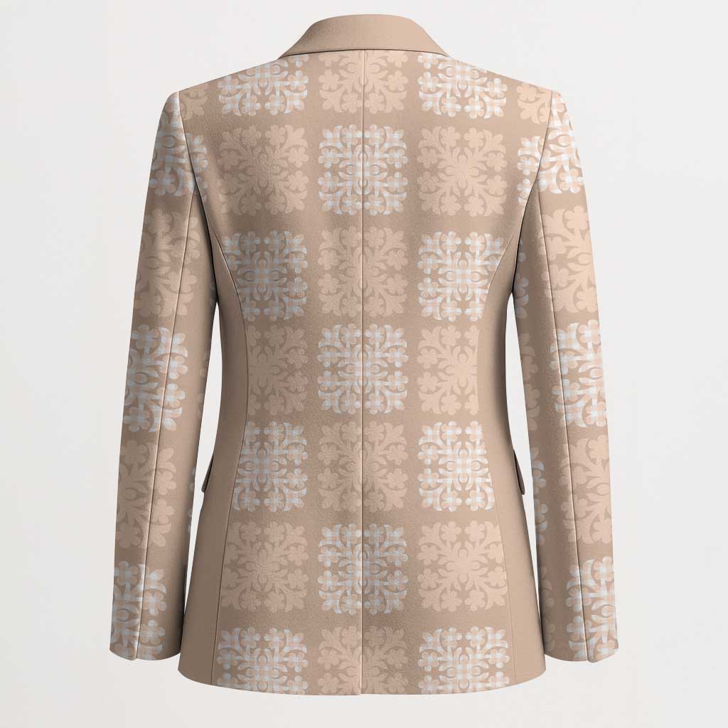 Beige Palaka Quilt Hawaii Blazer Traditional Hawaii-plaid Pattern LT14 - Polynesian Pride