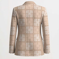 Beige Palaka Quilt Hawaii Blazer Traditional Hawaii-plaid Pattern LT14 - Polynesian Pride