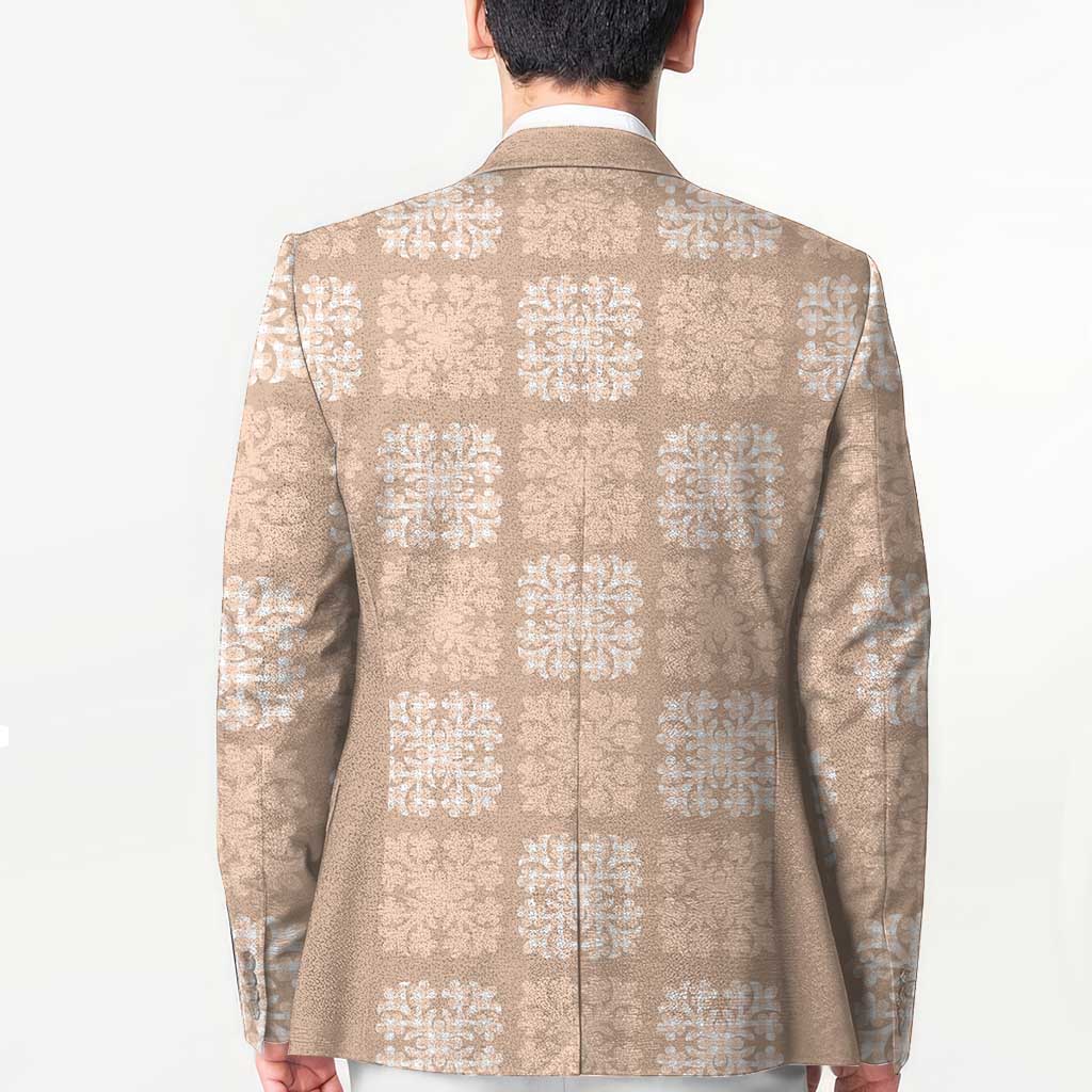 Beige Palaka Quilt Hawaii Blazer Traditional Hawaii-plaid Pattern LT14 - Polynesian Pride