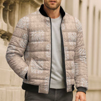 Beige Palaka Quilt Hawaii Bomber Puffer Jacket Traditional Hawaii-plaid Pattern LT14 - Polynesian Pride
