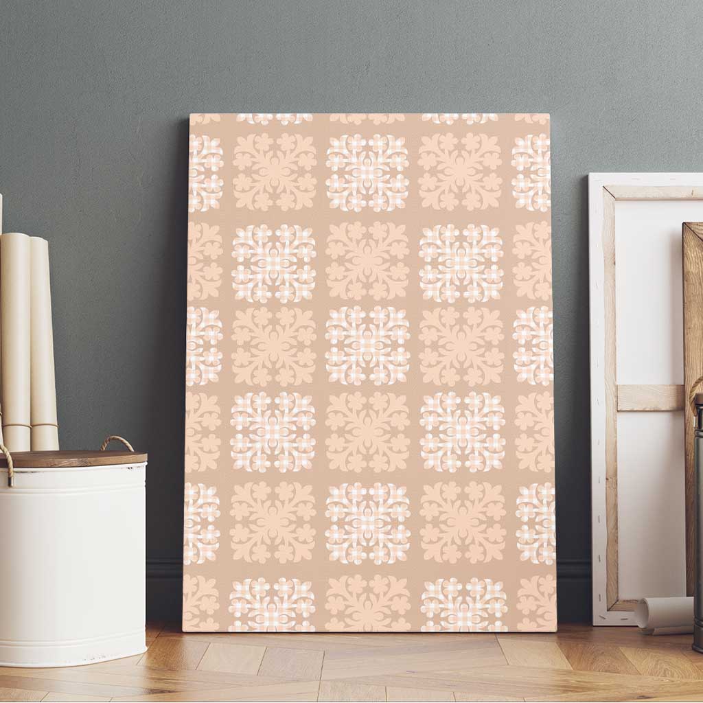 Beige Palaka Quilt Hawaii Canvas Wall Art Traditional Hawaii-plaid Pattern LT14 - Polynesian Pride