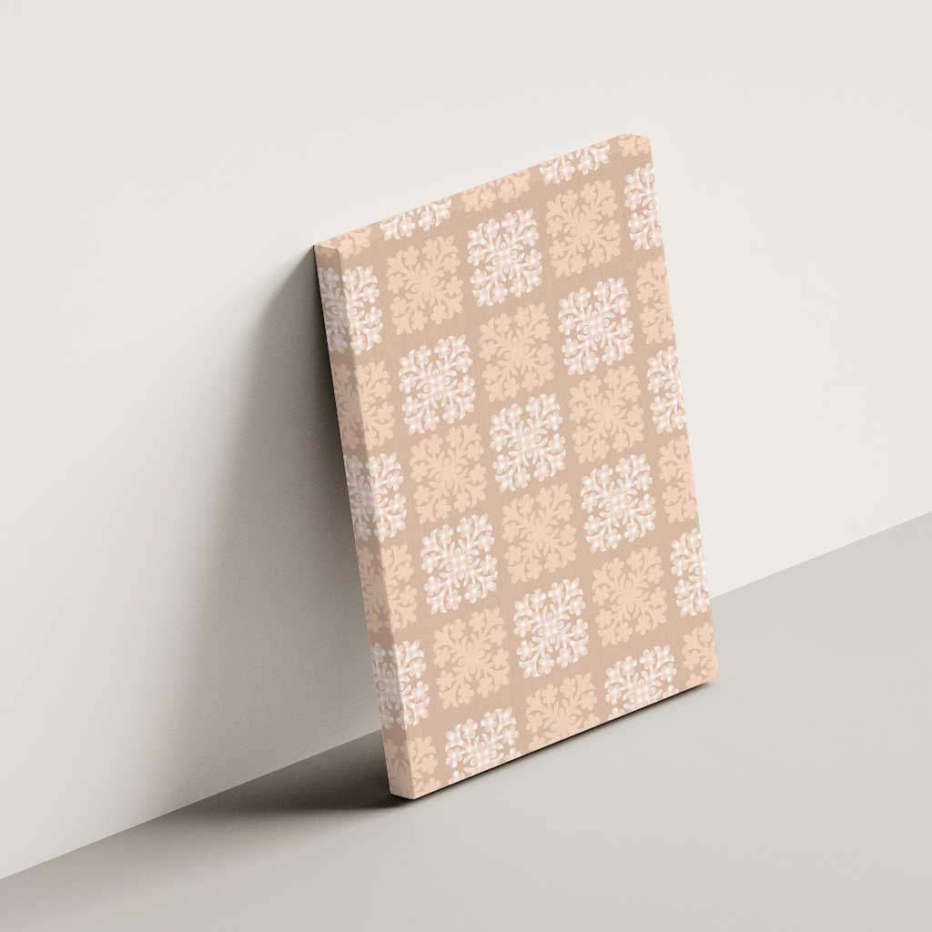 Beige Palaka Quilt Hawaii Canvas Wall Art Traditional Hawaii-plaid Pattern LT14 - Polynesian Pride