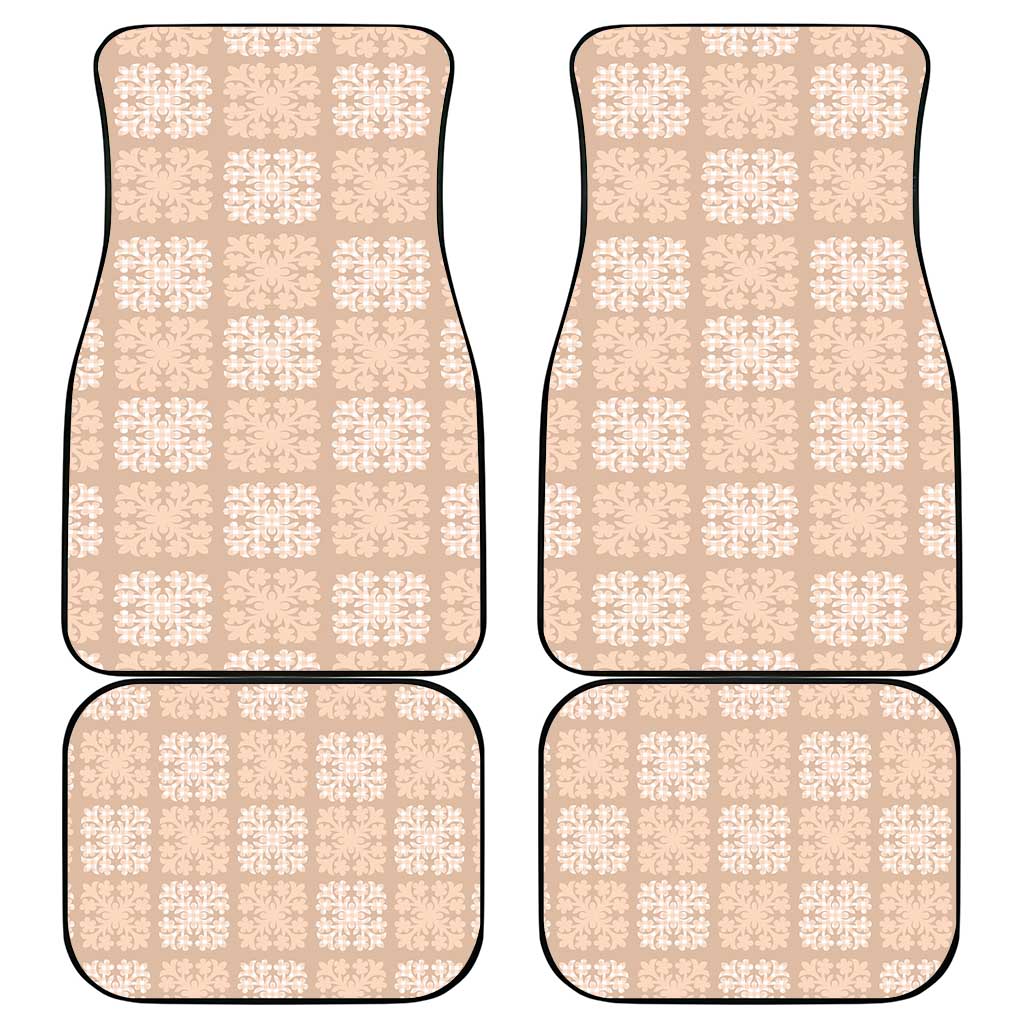 Beige Palaka Quilt Hawaii Car Mats Traditional Hawaii-plaid Pattern LT14 - Polynesian Pride