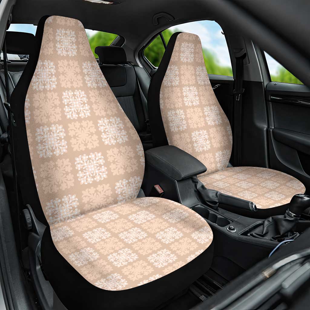 Beige Palaka Quilt Hawaii Car Seat Cover Traditional Hawaii-plaid Pattern LT14 One Size Beige - Polynesian Pride
