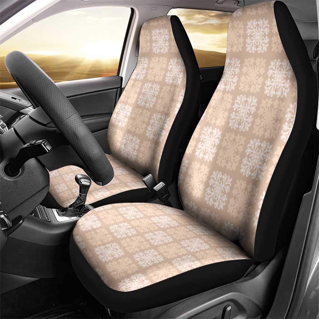 Beige Palaka Quilt Hawaii Car Seat Cover Traditional Hawaii-plaid Pattern LT14 - Polynesian Pride