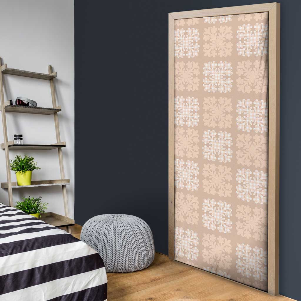 Beige Palaka Quilt Hawaii Door Cover Traditional Hawaii-plaid Pattern LT14 - Polynesian Pride
