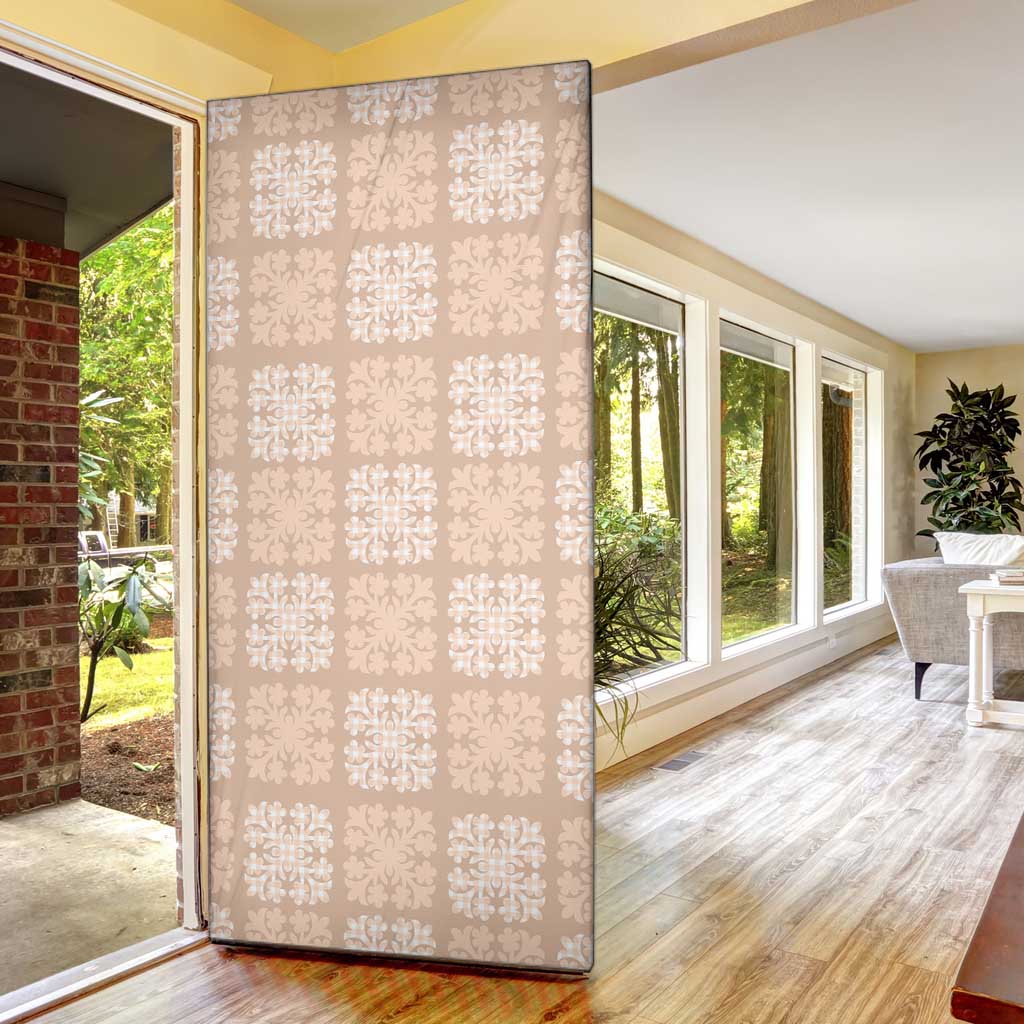 Beige Palaka Quilt Hawaii Door Cover Traditional Hawaii-plaid Pattern LT14 - Polynesian Pride